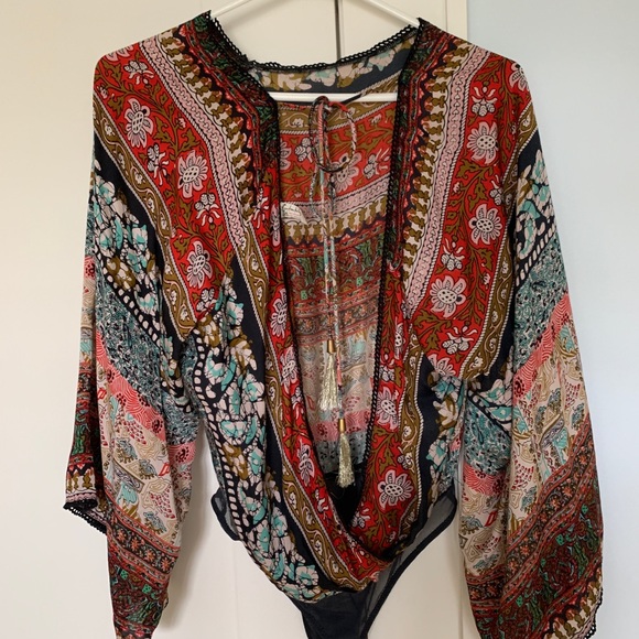 Free People Bohemian blouse/body suit - Picture 2 of 6